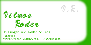 vilmos roder business card